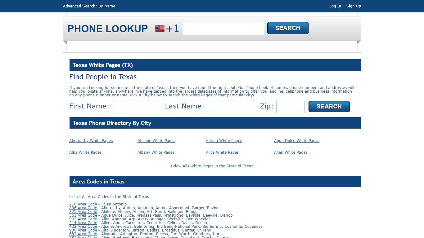 Texas White Pages - TX Phone Directory Lookup